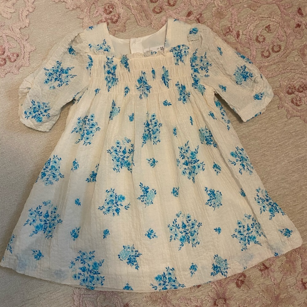 Girl blue flower dress